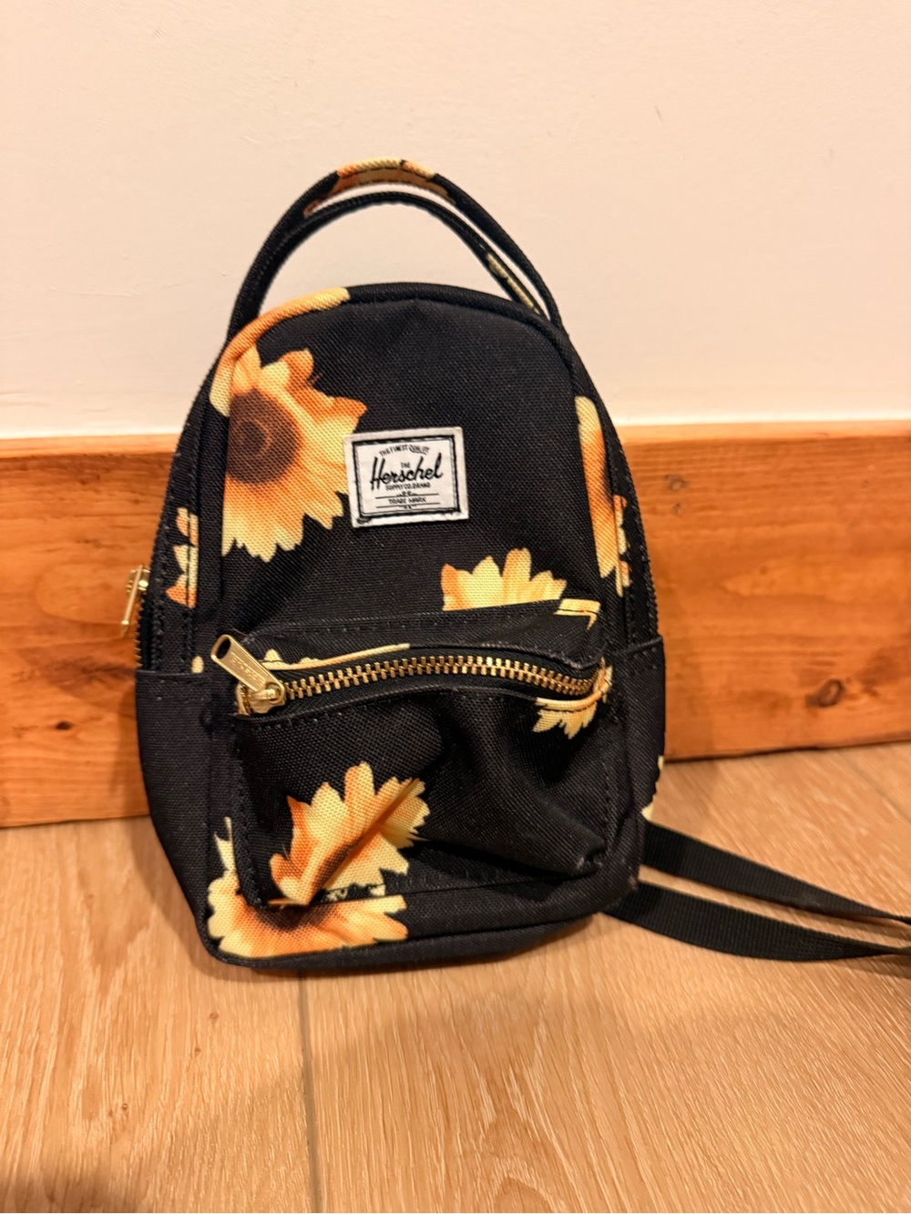 Herschel Supply Company Black Sunflower Print Mini Backpack